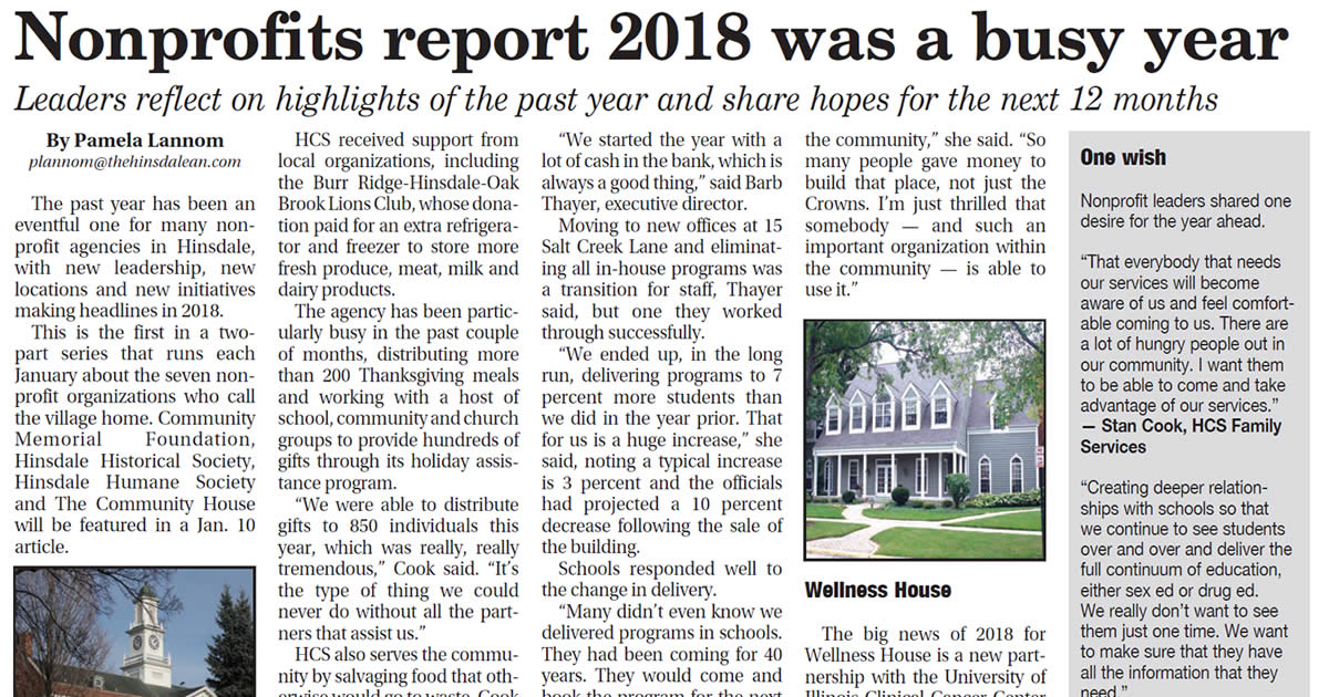Nonprofits report 2018 was a busy year